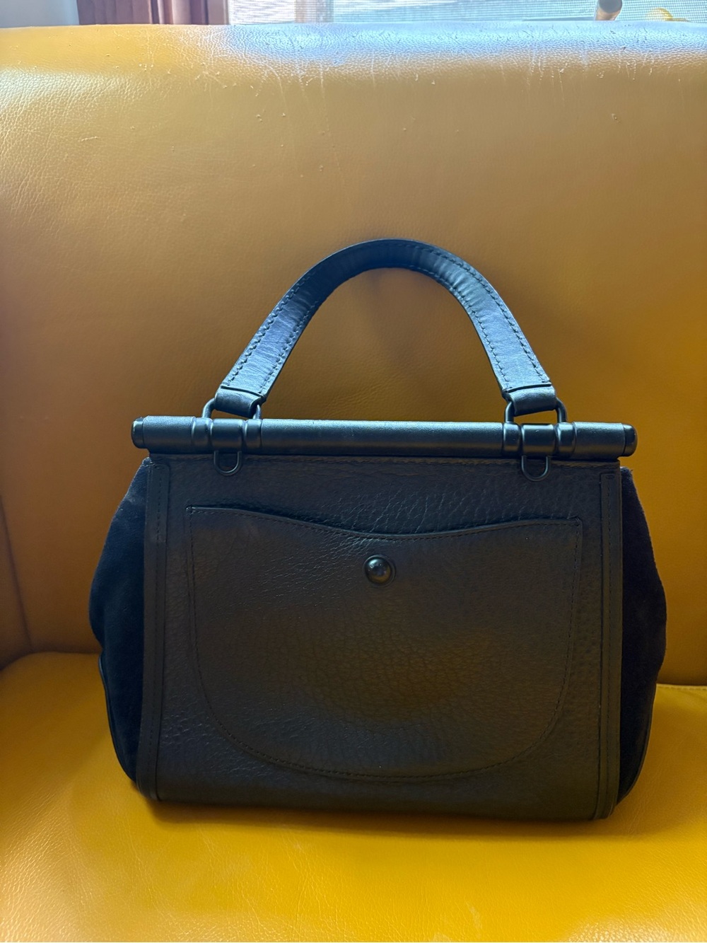 Coach Black Leather Top-Handle Satchel - Picture 2 of 6